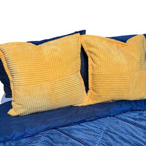 Yellow Corduroy Luxury Pillow Cover Set